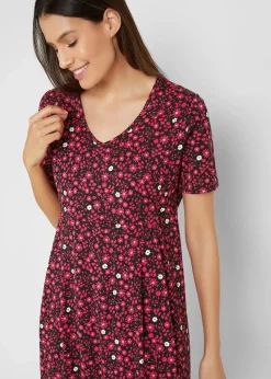 Baumwoll-Jerseykleid, Midilänge