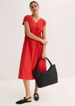 Baumwoll-Popeline Kleid mit variablem Zugband