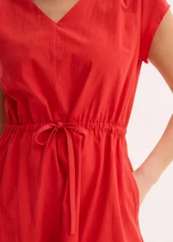 Baumwoll-Popeline Kleid mit variablem Zugband