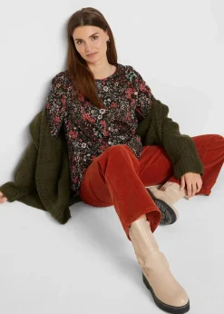 Bedruckte Shirt-Tunika aus Baumwolle