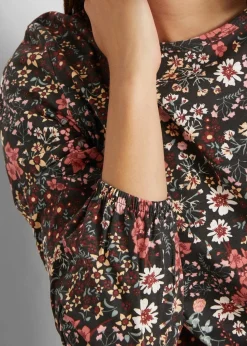 Bedruckte Shirt-Tunika aus Baumwolle