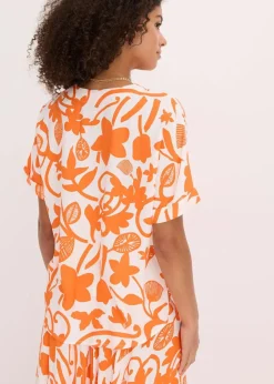 bedruckte Tunikabluse aus fließender Viskose