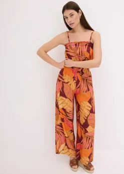 bedruckter Jumpsuit aus fließender Viskose