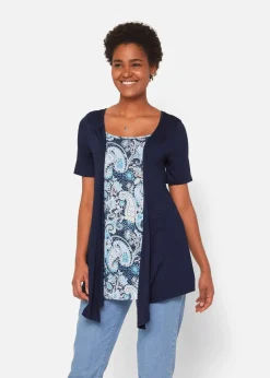 Bedrucktes 2in1 Shirt mit Rundhals