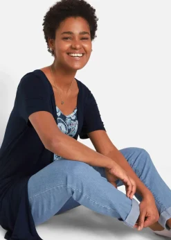 Bedrucktes 2in1 Shirt mit Rundhals