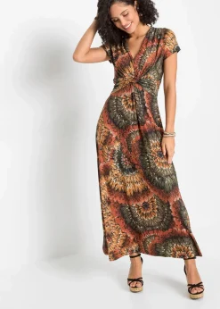 Bedrucktes Jersey-Maxikleid