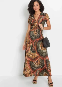 Bedrucktes Jersey-Maxikleid