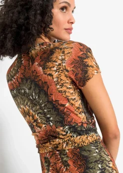 Bedrucktes Jersey-Maxikleid