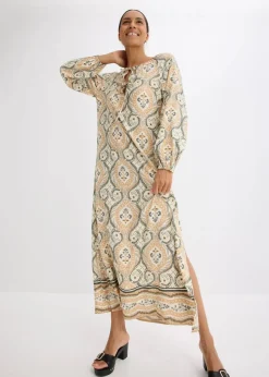 bedrucktes Kaftan-Kleid aus fließender Viskose