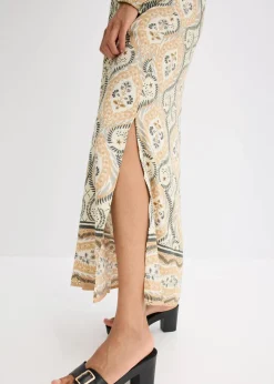 bedrucktes Kaftan-Kleid aus fließender Viskose