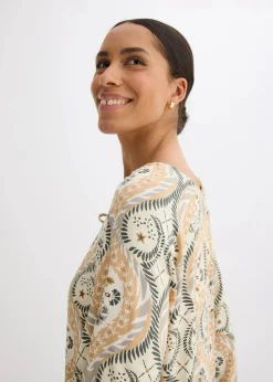 bedrucktes Kaftan-Kleid aus fließender Viskose