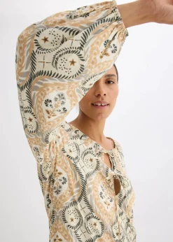 bedrucktes Kaftan-Kleid aus fließender Viskose