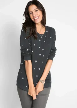 Bedrucktes Langarmshirt aus Baumwolle