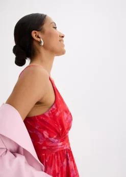 bedrucktes Maxikleid aus softem Mesh