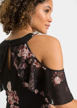 Bedrucktes Mesh-Maxikleid