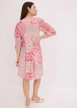 bedrucktes Mesh-Tunika-Kleid