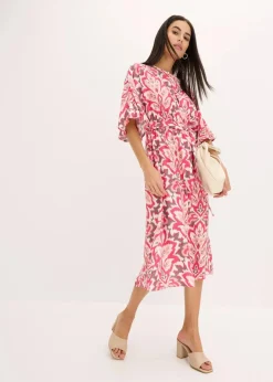 bedrucktes Midikleid aus Viskose-Mix