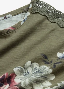 Bedrucktes Shirt mit Spitze