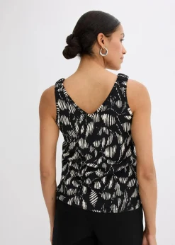 bedrucktes Top aus strukturiertem Jersey
