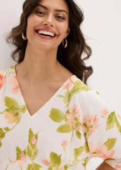 bedrucktes Tunika-Kleid aus fließender Viskose