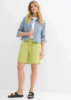 Bermuda aus Leinen-Baumwoll-Mix