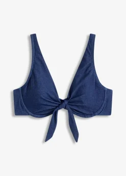 Bügel Bikini Oberteil in Jeansoptik