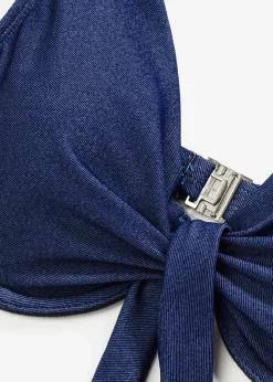 Bügel Bikini Oberteil in Jeansoptik