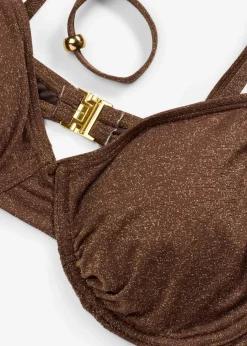 Bügel-Bikinioberteil aus glitzerndem Material