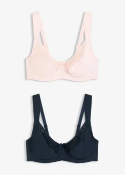BH mit Bügel mit Bio-Baumwolle und Spitze (2er Pack)