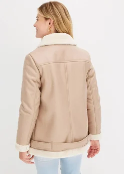 Biker-Jacke aus Lammfellimitat