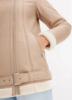 Biker-Jacke aus Lammfellimitat