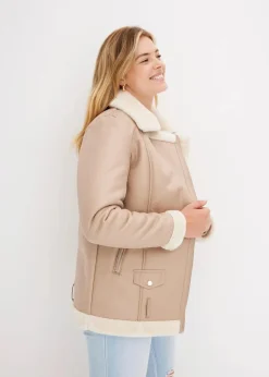 Biker-Jacke aus Lammfellimitat