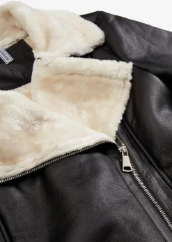 Biker-Jacke aus Lammfellimitat