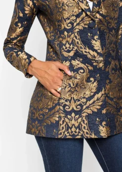 Blazer aus glänzendem Jacquard