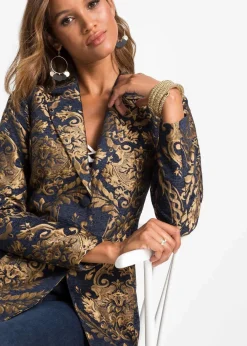 Blazer aus glänzendem Jacquard
