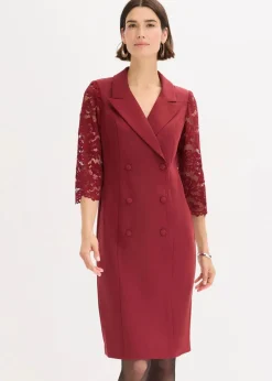 Blazer-Kleid mit Spitzenärmeln