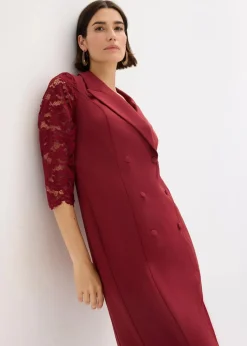 Blazer-Kleid mit Spitzenärmeln