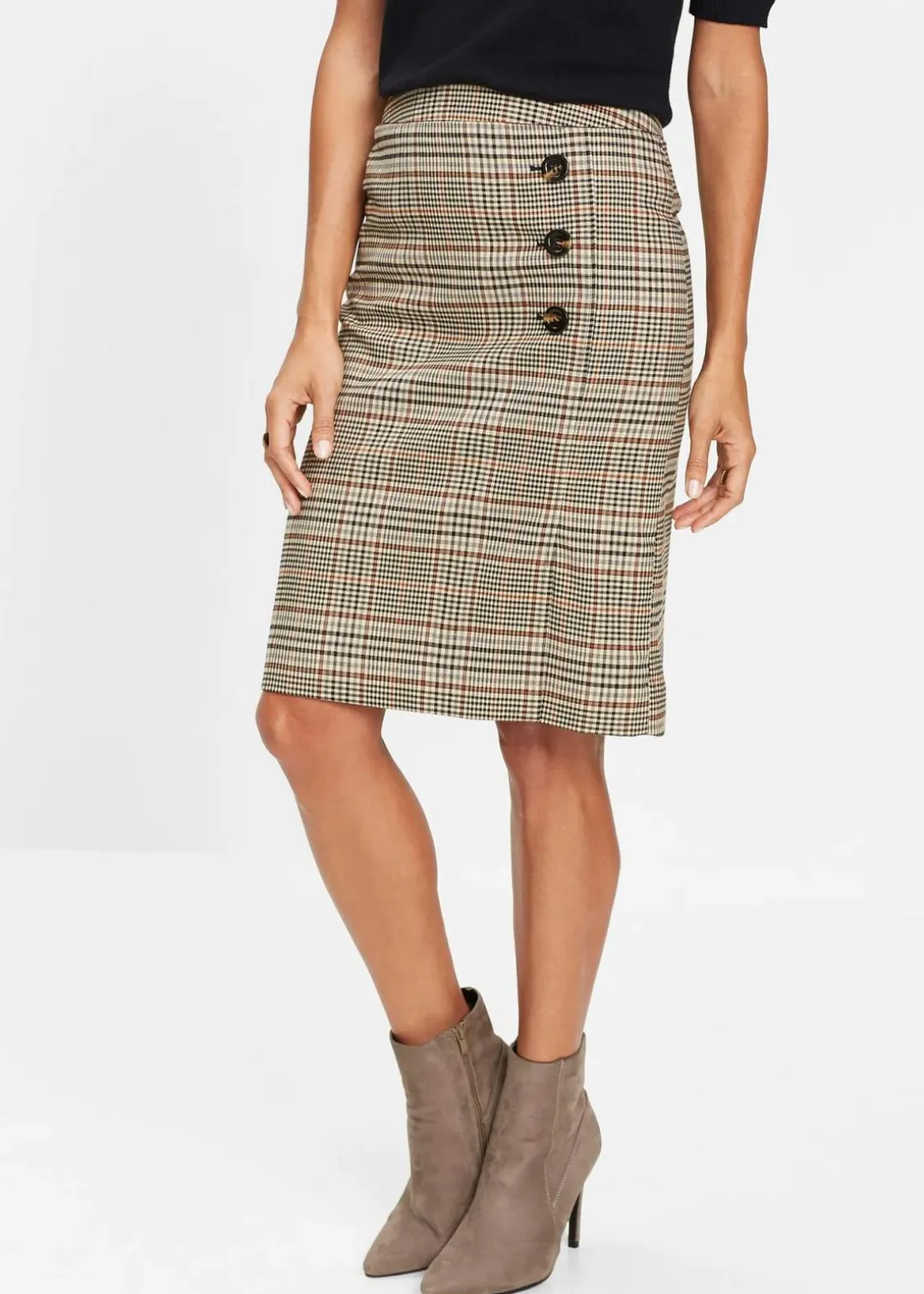 Bleistiftrock mit Knöpfen