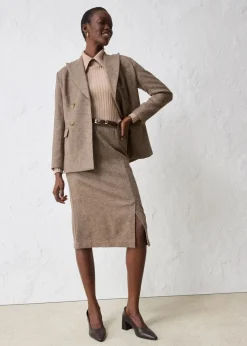 Bleistiftrock mit weichem Wollanteil