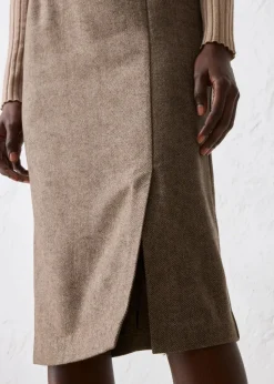 Bleistiftrock mit weichem Wollanteil