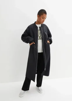 Blouson-Mantel mit Strickkragen