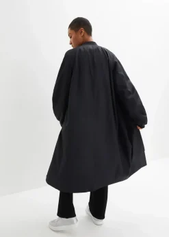 Blouson-Mantel mit Strickkragen