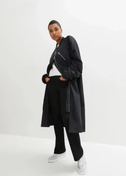 Blouson-Mantel mit Strickkragen