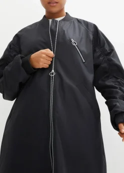 Blouson-Mantel mit Strickkragen