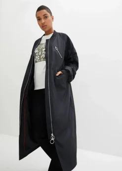 Blouson-Mantel mit Strickkragen