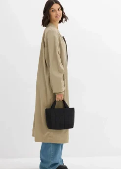 Blouson-Mantel mit Strickkragen