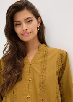 Bluse aus Baumwolle mit Spitzen-Details