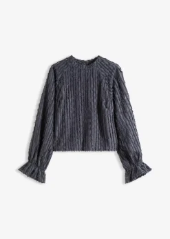 Bluse aus strukturiertem Material