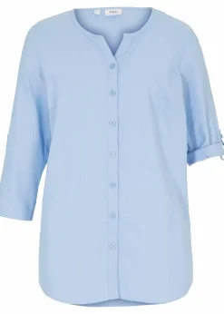 Bluse mit Leinen, 3/4 Arm