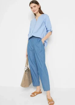 Bluse mit Leinen, 3/4 Arm